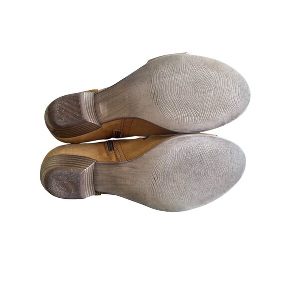 Miz Mooz Leather Cut Out Ankle Sandals Zip Wheat Tan Size‎ 39 8.5-9 Boho Current - Picture 10 of 12